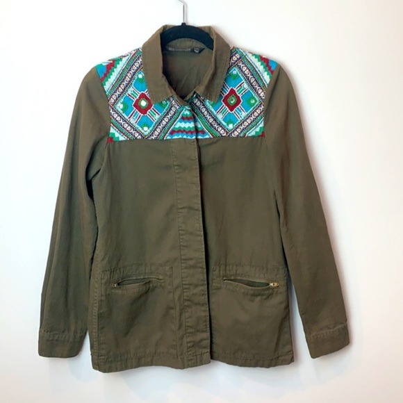 Zara Trafaluc Aztec Embroidered and Hand Beaded Button Up Shirt / Jacket - Picture 5 of 8